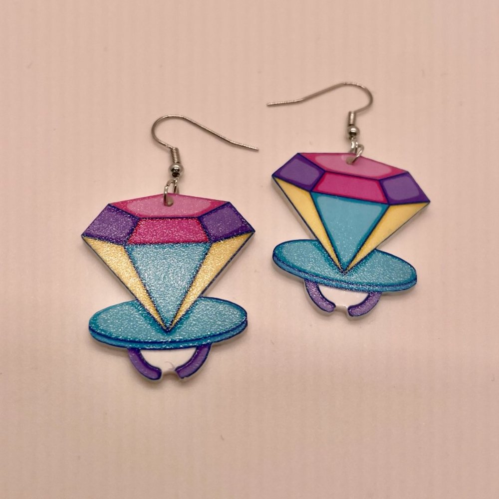 Colorful Geometric Earrings - Picture 2 of 6